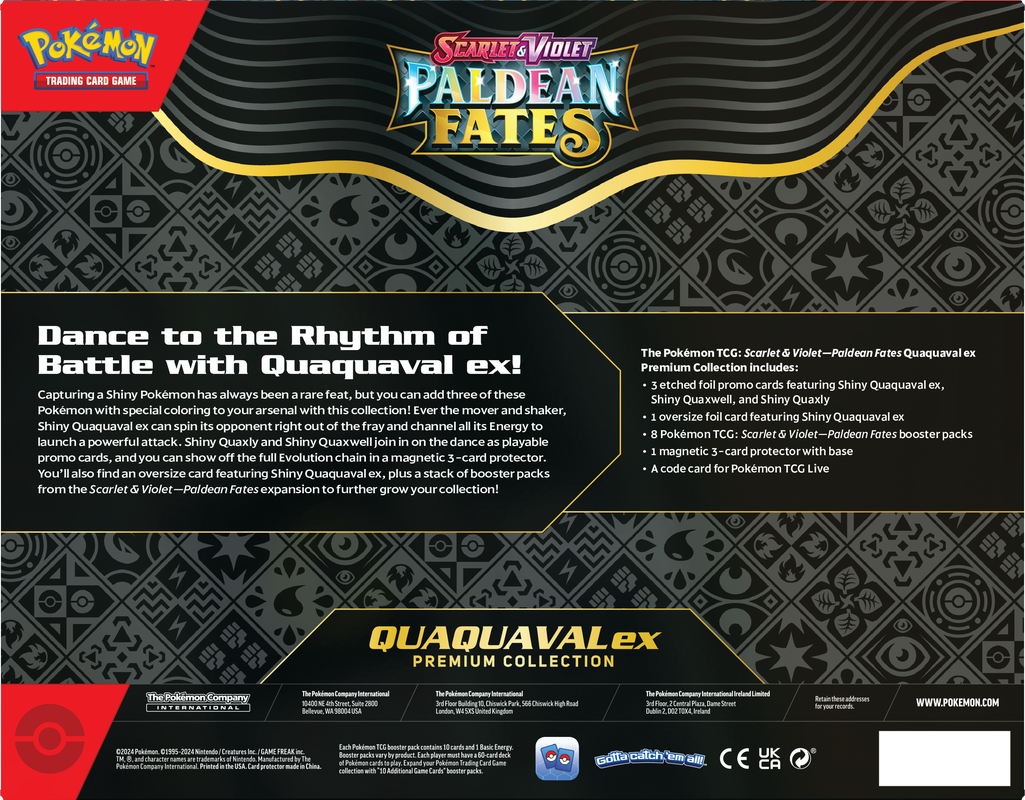 POKEMON PALDEAN FATES - QUAQUAVAL EX PREMIUM COLLECTION